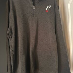 Cincinnati Pro Edge Dark Gray Zip-Up Sweater
